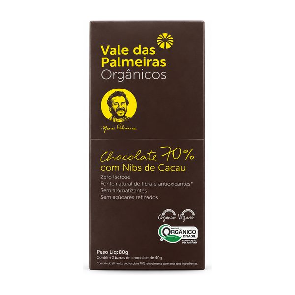Chocolates 70% com Nibs de cacau
