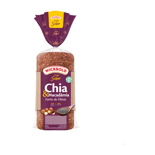 Pão Integral Chia E Macadâmia Wickbold Grão Sabor Pacote 400g